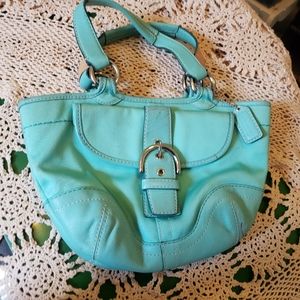 Turquoise coach purse